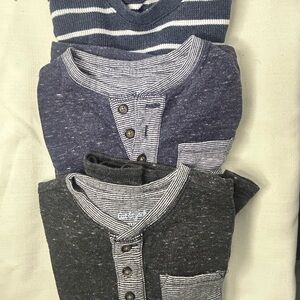 Boys Crewneck long sleeve shirt lot- Blue and Gray